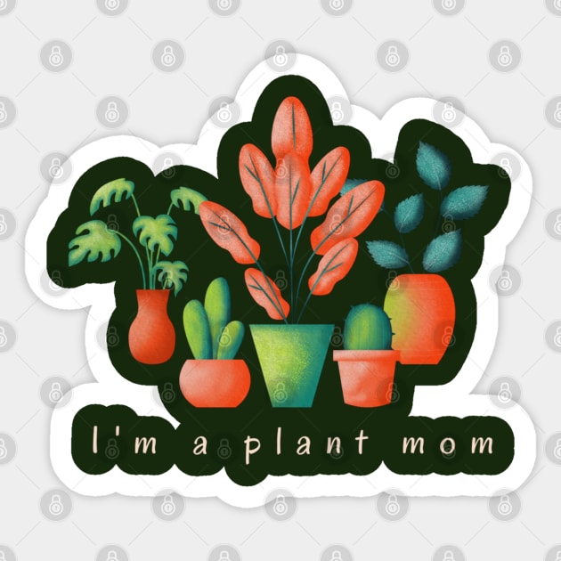 Plant mom t-shirt, indoor plants lover t-shirt Sticker by Kikapu creations